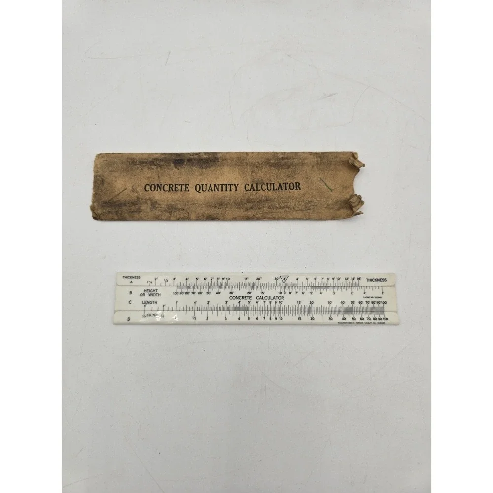 Concrete Quantity Calculator  Ruler & Cover Advertising Calaveras Cement Vintage